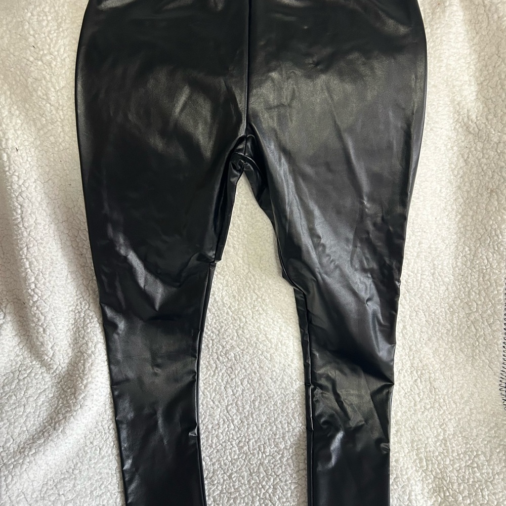 Black Faux Leather Leggings